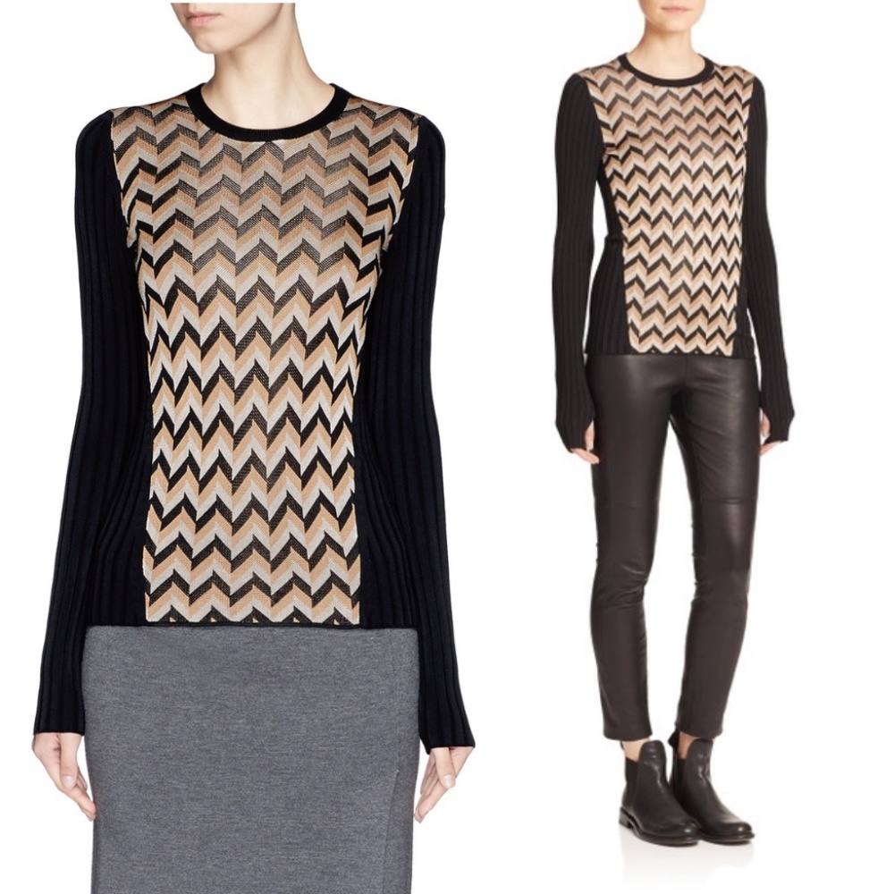 Rag And Bone Elaine Chevron Pattern Pullover Top - image 5